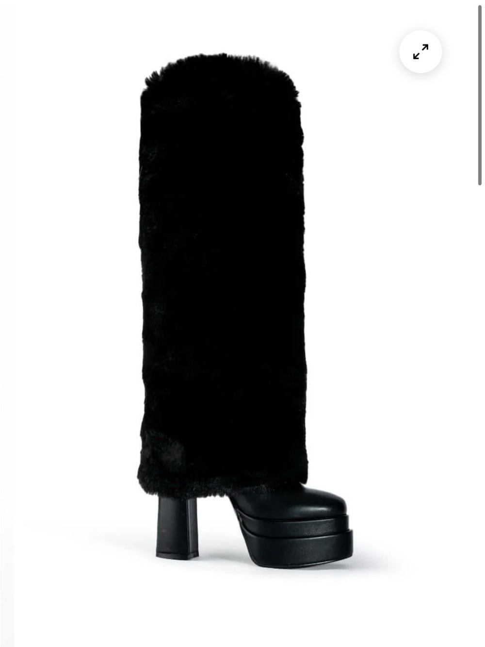 Platform Heeled Knee Boots in Black NWOT
